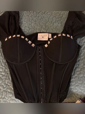 Hot Topic Black Studded Bustier Top